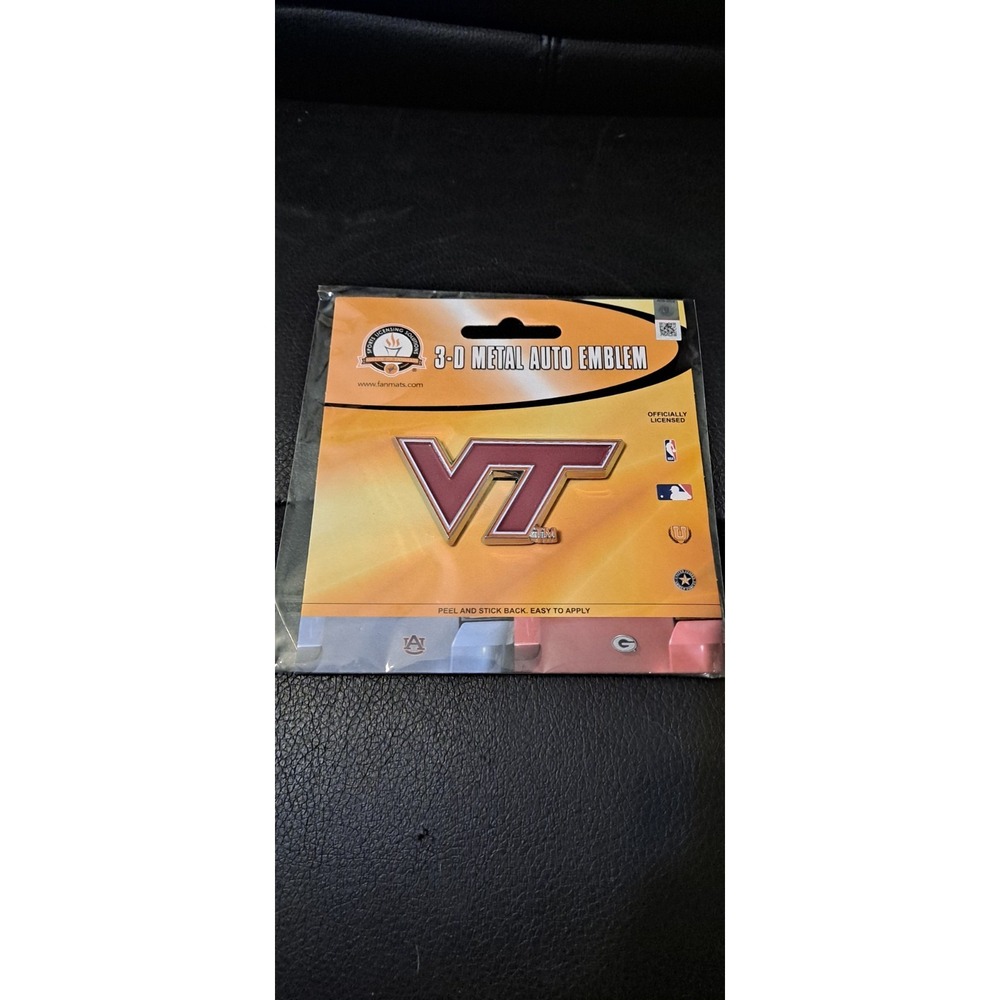 Virginia Tech Hokies Solid Metal 3D Auto Chrome Emblem